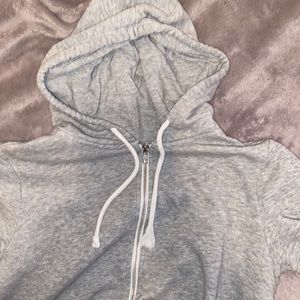 grey cropped zip up jacket, worn a couple times